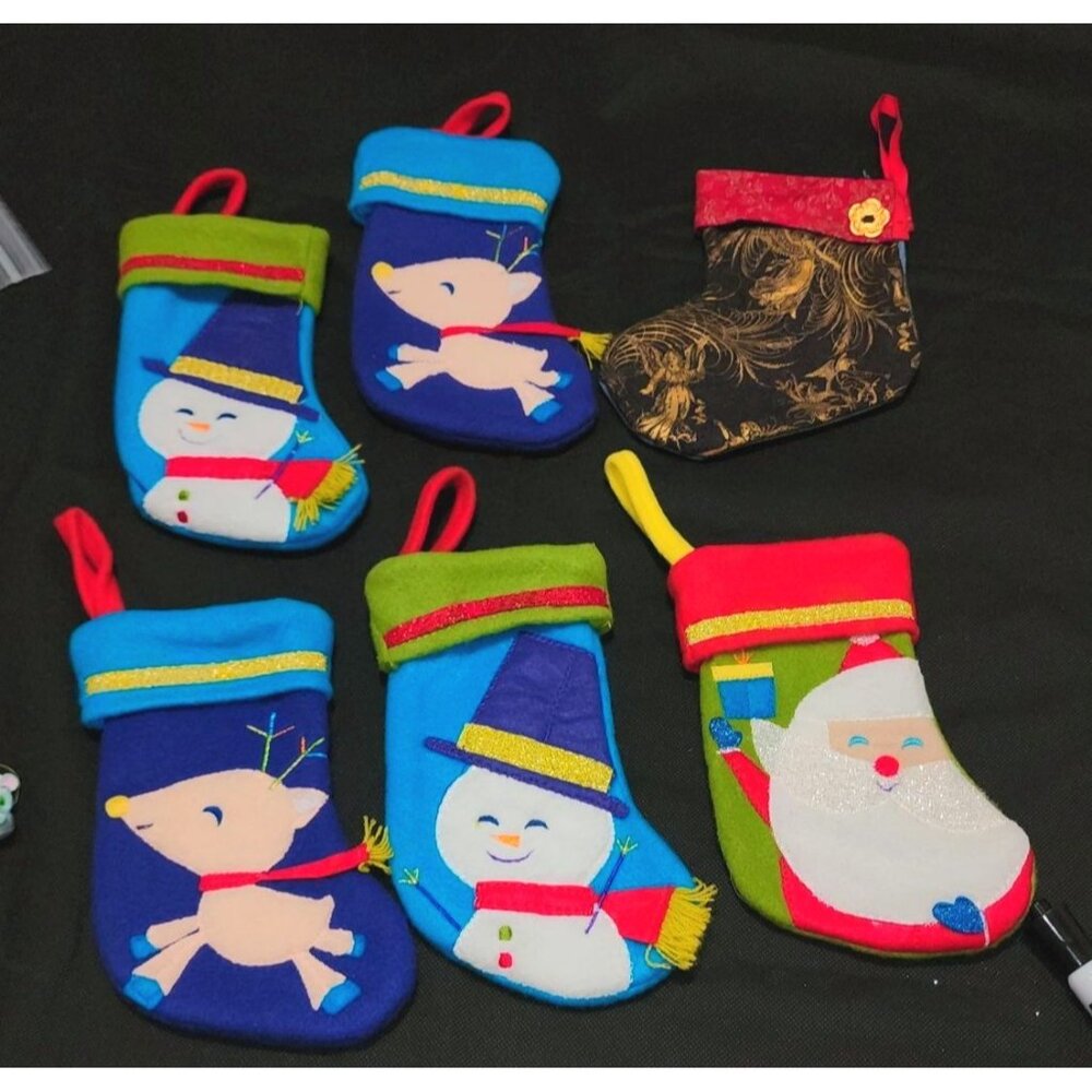 Mini Christmas Stockings Set Of 6